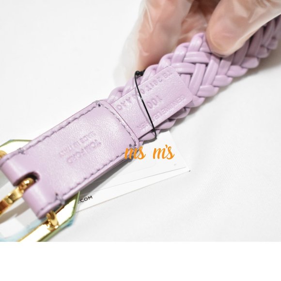 NIB TOM FORD Lilac Purple 2.5cm Woven Leather Belt EU100